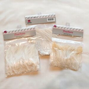 Mangelsen Vintage Feather Hackles 3 New Unopened Original Packages   WHITE
